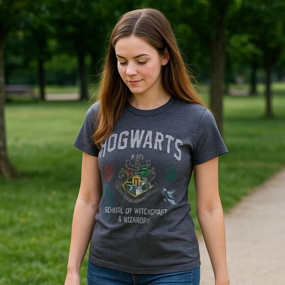 Harry Potter Tops - Harry Potter Hogwarts Shirt Woman's Top School of Witchcraft & Wizardry Graphic